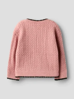 Clearance Name It Kirsten Striktrøje, , 116 cm Bleached Mauve