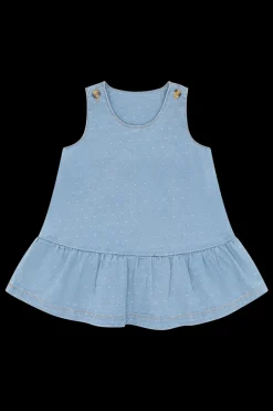 Hust & Claire Kis Dotty Kjole, , 92 cm Blue Denim