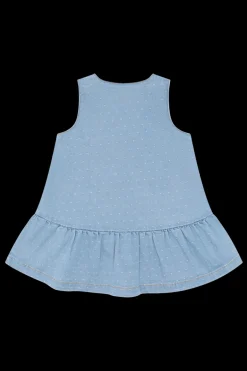Hust & Claire Kis Dotty Kjole, , 92 cm Blue Denim