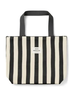Mads Nørgaard Knit Stripe Tote Bag, Black
