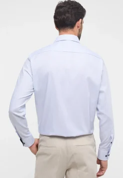 Outlet Eterna Langærmet Comfort Fit Skjorte, , 42 Blå