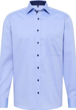 Clearance Eterna Langærmet Comfort Fit Skjorte, , 40 Blå