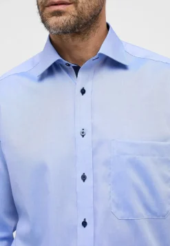 Clearance Eterna Langærmet Comfort Fit Skjorte, , 40 Blå
