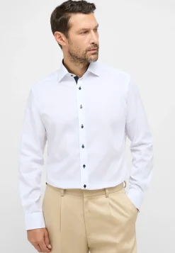 Clearance Eterna Langærmet Modern Fit Skjorte, , 44 Hvid