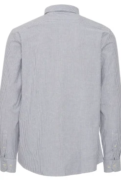 Sale Solid Langærmet Skjorte, , L Insignia Blue