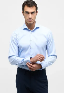 Clearance Eterna Langærmet Slim Fit Skjorte, , 41 Blå