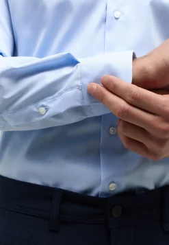 Clearance Eterna Langærmet Slim Fit Skjorte, , 41 Blå