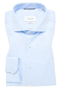 Clearance Eterna Langærmet Slim Fit Skjorte, , 41 Blå
