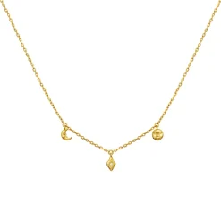 Clearance Maanesten Lea Halskæde, , 42+3 cm Gold Plated