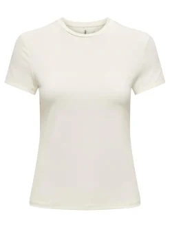 Discount ONLY Lea Kortærmet T-shirt, , L Cloud Dancer