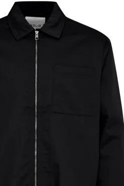 Online Solid Leon Overshirt, , XXL True Black