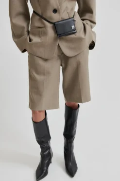 Outlet Second Female Levelup Tailored Shorts, , M Mid Brown Melange