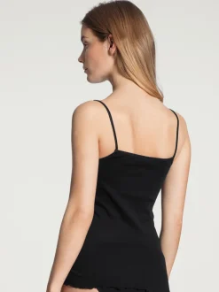 Hot Calida Light Spaghetti Top, , M Black