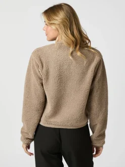Outlet Neo Noir Limo Fluffy Knit Cardigan, , 42 Dark Sand