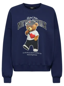 Hot KIDS ONLY Linda Life Bear O-Neck Sweatshirt, , 158-164 cm Midnight Sail New York Teddy