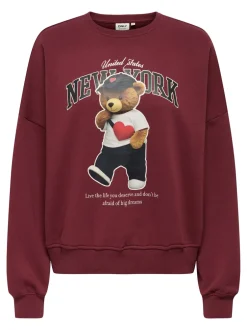 Outlet KIDS ONLY Linda Life Bear O-Neck Sweatshirt, , 146-152 cm Cabernet New York Teddy