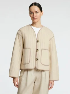 New Selected Women Linn Quiltet Jakke, , 42 Birch