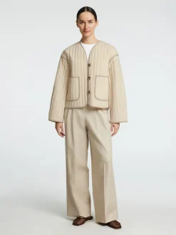 New Selected Women Linn Quiltet Jakke, , 42 Birch