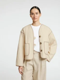 New Selected Women Linn Quiltet Jakke, , 42 Birch