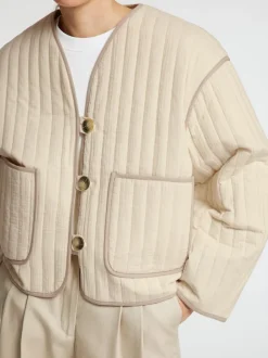 New Selected Women Linn Quiltet Jakke, , 42 Birch