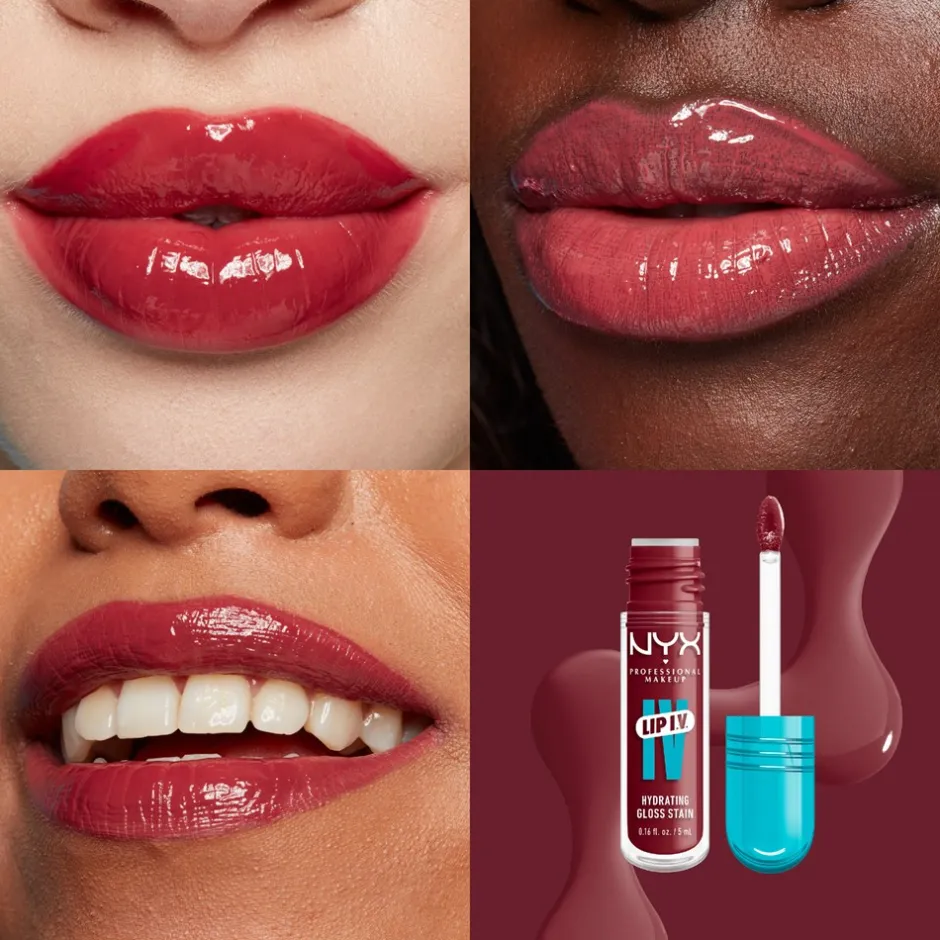Outlet NYX Professional Makeup Lip I.V. Hydrating Gloss Stain Lipgloss, 09 Blush Rush