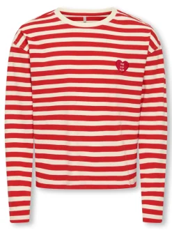KIDS ONLY Livina O-Neck Stripe Bluse, , 158-164 cm*Børn T-Shirts & Toppe|Bluser