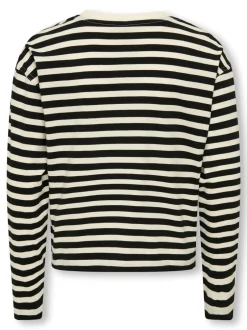 Clearance KIDS ONLY Livina O-Neck Stripe Bluse, , 122-128 cm Black