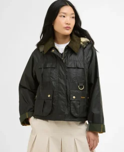 Hot Barbour Liza Wax Jakke, , 38 Fern/Ancient