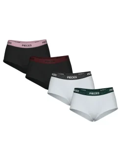 Pieces Logo Lady Glitter 4-pak Trusser, L*Dame Lingeri