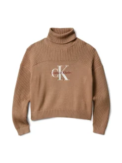 Online Calvin Klein Logo Rullekravstrøje, , 152 cm Woodsmoke