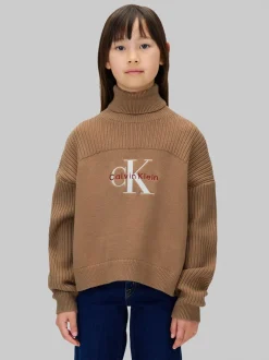 Online Calvin Klein Logo Rullekravstrøje, , 152 cm Woodsmoke