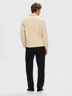 Online Selected Homme Loose Tony Overshirt, , S Oatmeal