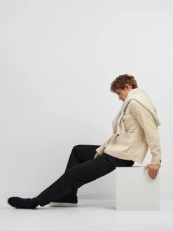 Online Selected Homme Loose Tony Overshirt, , S Oatmeal