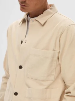 Online Selected Homme Loose Tony Overshirt, , S Oatmeal