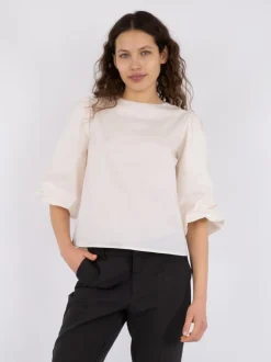 Hot Neo Noir Lorraine Poplin Bluse, , 40 Ivory
