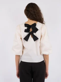 Hot Neo Noir Lorraine Poplin Bluse, , 40 Ivory