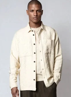 Clearance Plenum Studio Lotus AOP Overshirt, , L Offwhite