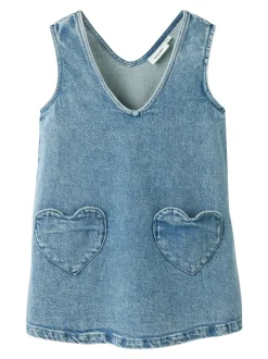 Best Lil' Atelier Lulia Denim Spencer Kjole, , 110 cm Medium Blue Denim