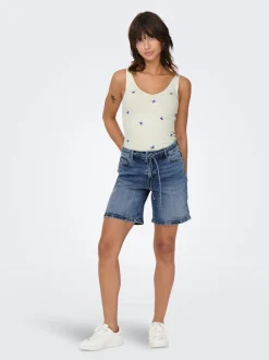 Outlet JDY Lullu Tie Shorts, , S Dark Blue Denim