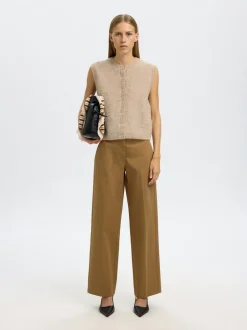 Sale Selected Women Lulu Button Vest, , M Birch