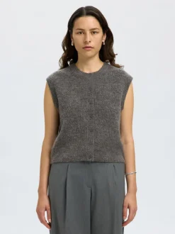 Selected Women Lulu Button Vest, , XS*Dame Veste