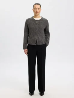 Discount Selected Women Lulu New Cardigan, , L Medium Grey Melange