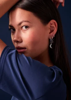 Sale Sif Jakobs Jewellery Luna Ørerings Vedhæng, Sølv/Hvid
