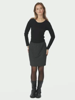 Online Neo Noir Lunna Check Short Nederdel, , 38 Antracit