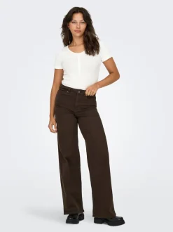 Clearance ONLY Madison Blush Wide Jeans, , M/L32 Dark Brown Denim