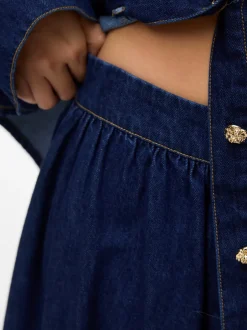 Discount Vero Moda Maiken Nederdel, , L Dark Blue Denim