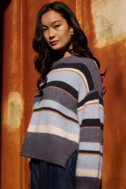 Clearance PBO Makila Knit Sweater, , M Multi Stripe