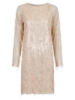 Clearance Neo Noir Maline Sequins Kjole, , 34 Rose Gold