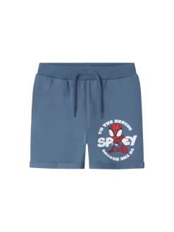 Name It Mani Spider Sweat Shorts, , 92 cm Blue Mirage