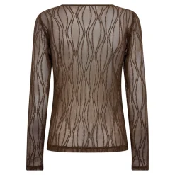 New Co'Couture MarcyCC Mesh Bluse, , M Mocca